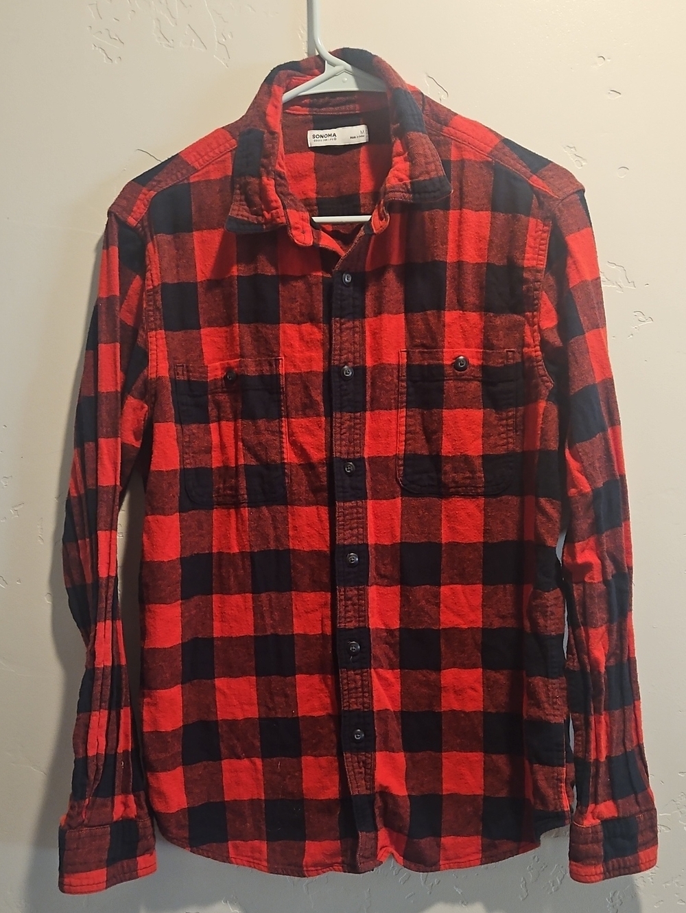 Sonoma Red and Black Flannel 100% Cotton Size Med